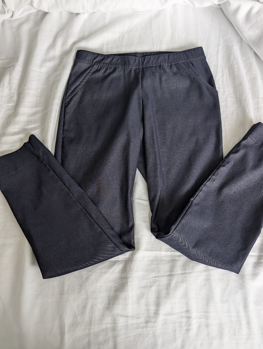 Navy Pull-On Stretch Pants